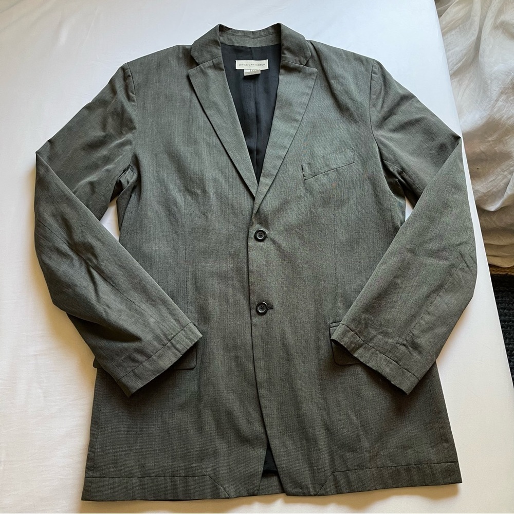 Dries Van Noten Olive Green Single-Breasted Blazer VINTAGE